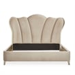 Michael Amini Villa Cherie Queen Velvet Channel Tufted Bed in Hazelnut Brown