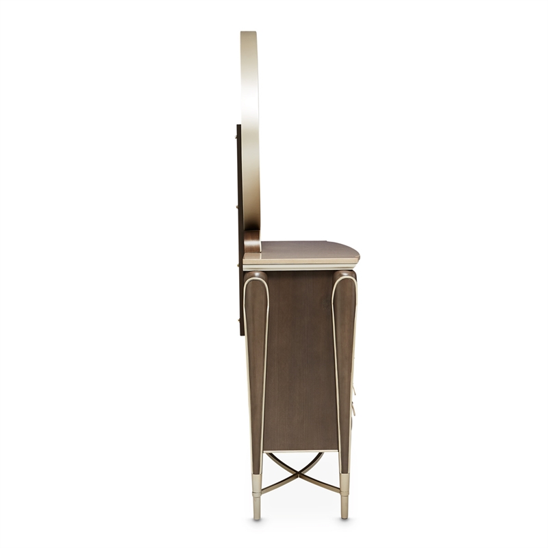 Villa Cherie Wood Dresser and Mirror in Hazelnut Brown