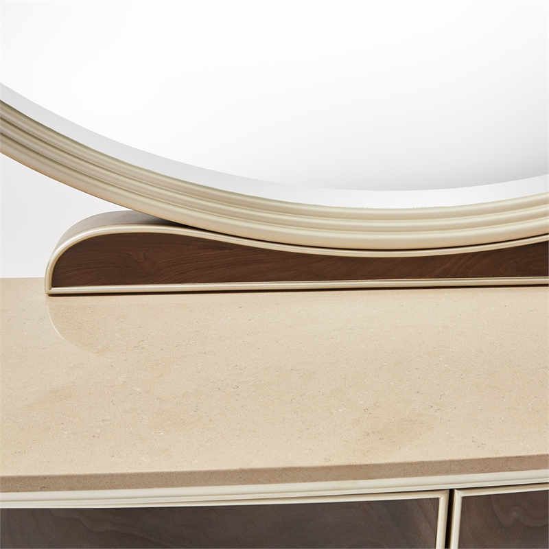 Villa Cherie Wood Dresser and Mirror in Hazelnut Brown