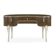 Villa Cherie Wood Vanity Set with Mirror & Chair in Hazelnut Brown