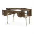 Villa Cherie Wood Vanity Set with Mirror & Chair in Hazelnut Brown