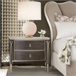 Villa Cherie Wood & Marble Nightstand in Hazelnut Brown