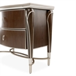 Villa Cherie Wood & Marble Nightstand in Hazelnut Brown