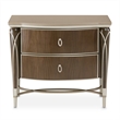 Villa Cherie Wood & Marble Nightstand in Hazelnut Brown