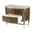 Villa Cherie Wood & Marble Nightstand in Hazelnut Brown