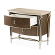Villa Cherie Wood & Marble Nightstand in Hazelnut Brown