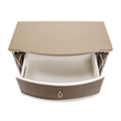 Villa Cherie Wood & Marble Nightstand in Hazelnut Brown