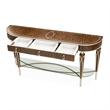 Michael Amini Villa Cherie Wood Console Table in Hazelnut Brown