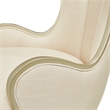 Michael Amini Villa Cherie Fabric Desk Chair in Pearl Ivory/Chardonnay