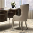Michael Amini Villa Cherie Fabric Desk Chair in Pearl Ivory/Chardonnay