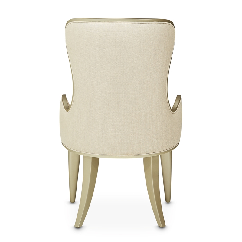 Michael Amini Villa Cherie Fabric Desk Chair in Pearl Ivory/Chardonnay