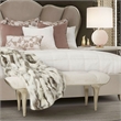 Villa Cherie Faux Fur Fabric Bed Bench in Pearl Ivory/Chardonnay