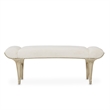 Villa Cherie Faux Fur Fabric Bed Bench in Pearl Ivory/Chardonnay