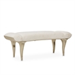 Villa Cherie Faux Fur Fabric Bed Bench in Pearl Ivory/Chardonnay