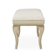 Villa Cherie Faux Fur Fabric Bed Bench in Pearl Ivory/Chardonnay