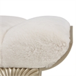 Villa Cherie Faux Fur Fabric Bed Bench in Pearl Ivory/Chardonnay