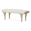 Villa Cherie Faux Fur Fabric Bed Bench in Pearl Ivory/Chardonnay