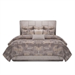 Michael Amini Roxbury Park Cal. King Multi-Panel Velvet Bed in Slate Ash