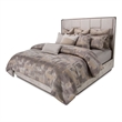 Michael Amini Roxbury Park Queen Multi-Panel Velvet Bed in Slate Ash