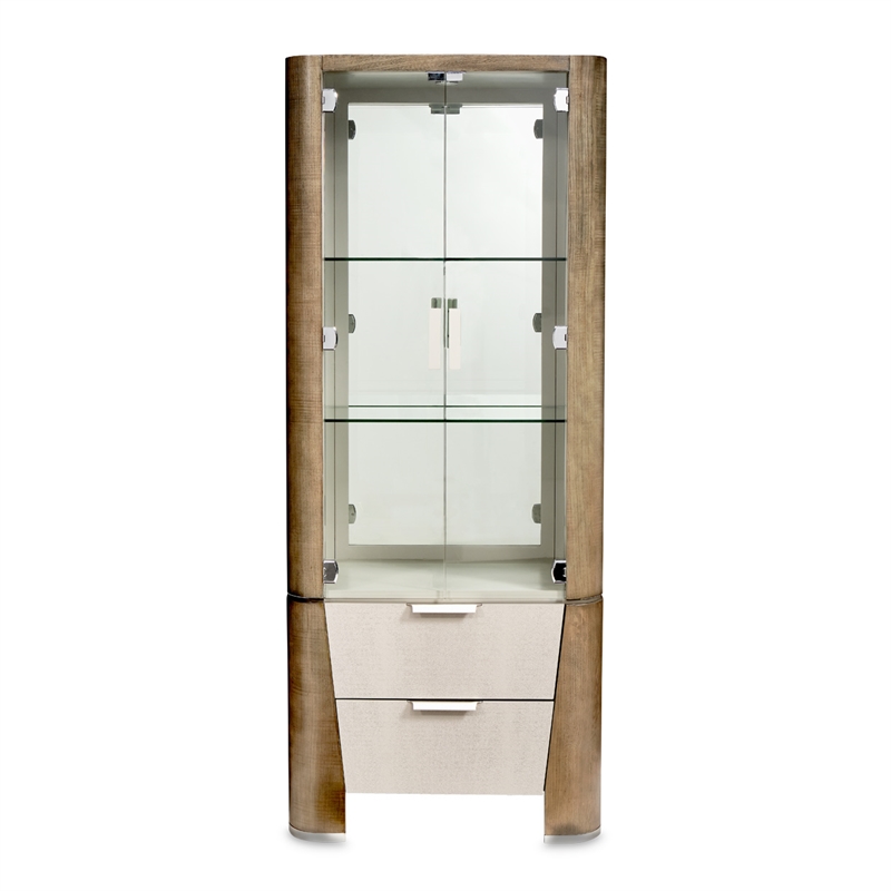 Michael Amini Roxbury Park Display Cabinet with LED Lighting - Slate Ash