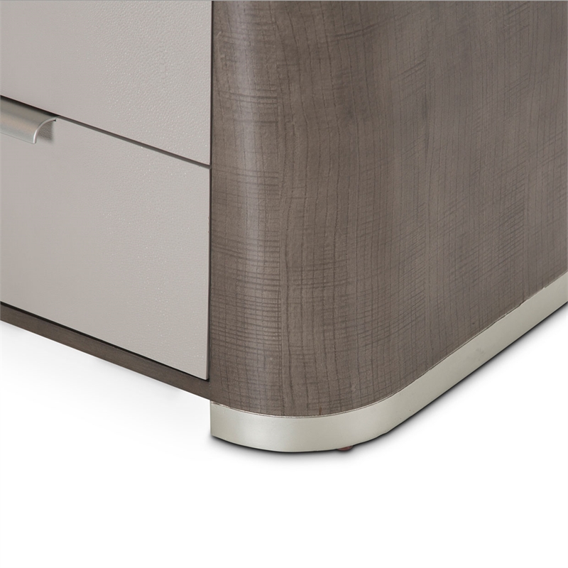 Michael Amini Roxbury Park Wood 3-Drawer Nightstand in Slate Ash