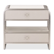 Michael Amini Roxbury Park Metal Nightstand in Frost Gray