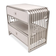 Michael Amini Roxbury Park Metal Nightstand in Frost Gray
