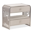 Michael Amini Roxbury Park Metal Nightstand in Frost Gray