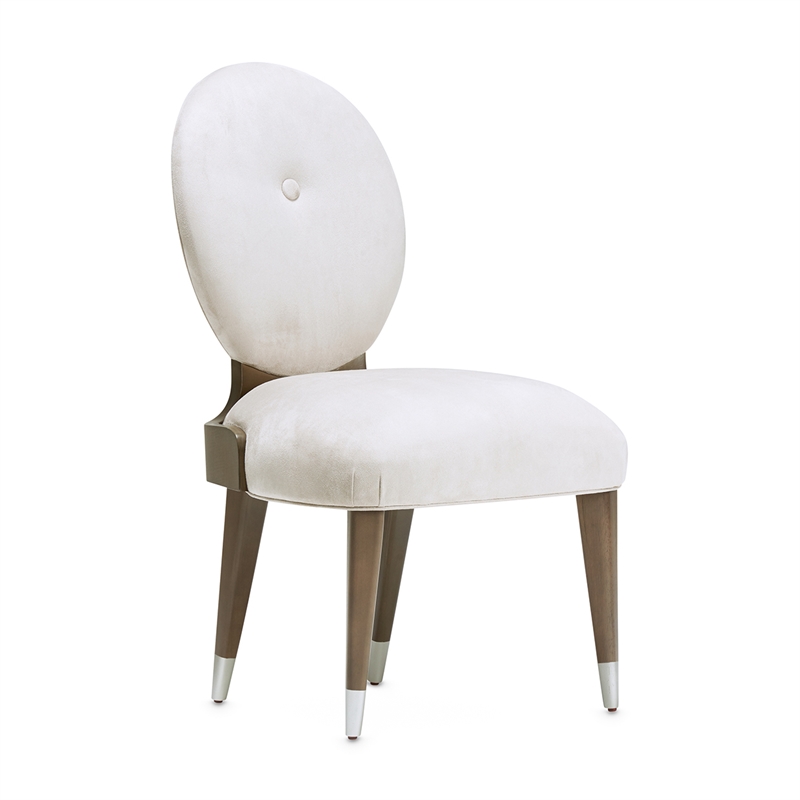 Michael Amini Roxbury Park Velvet Dining Side Chair in Slate Ash Set of 2