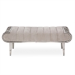 Michael Amini Roxbury Park Velvet Accent Bench - Cement Gray
