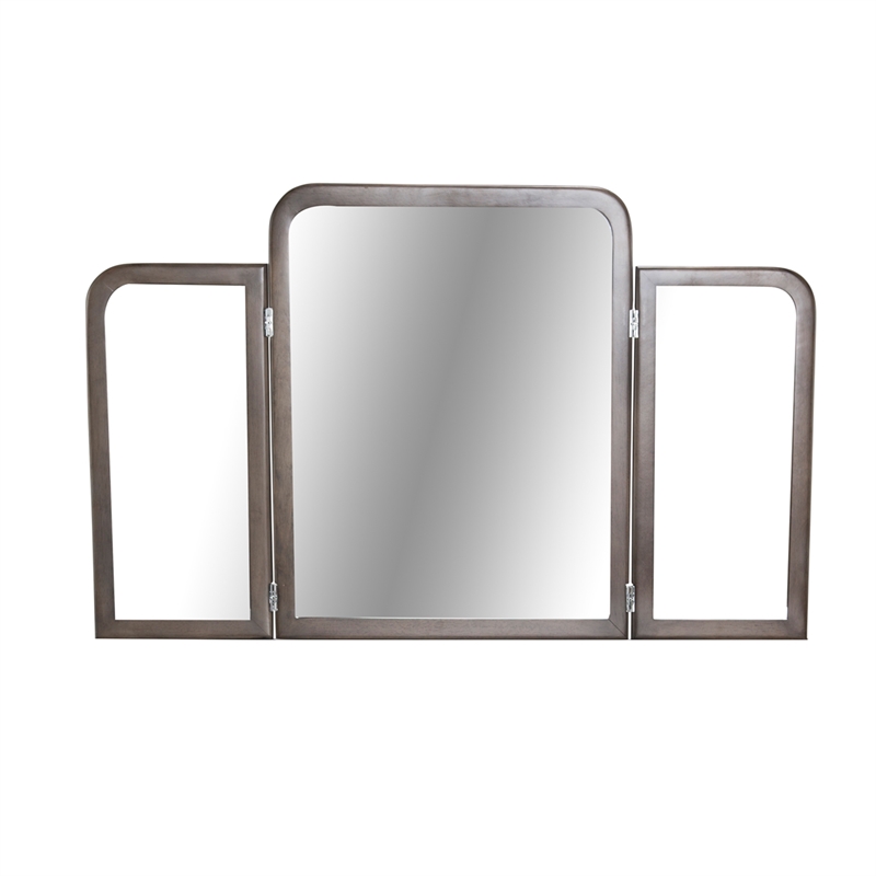 Michael Amini Roxbury Park Wood Vanity Mirror in Slate Ash Finish