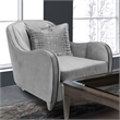 Michael Amini Roxbury Park Velvet Matching Chair in Steel Gray/Slate
