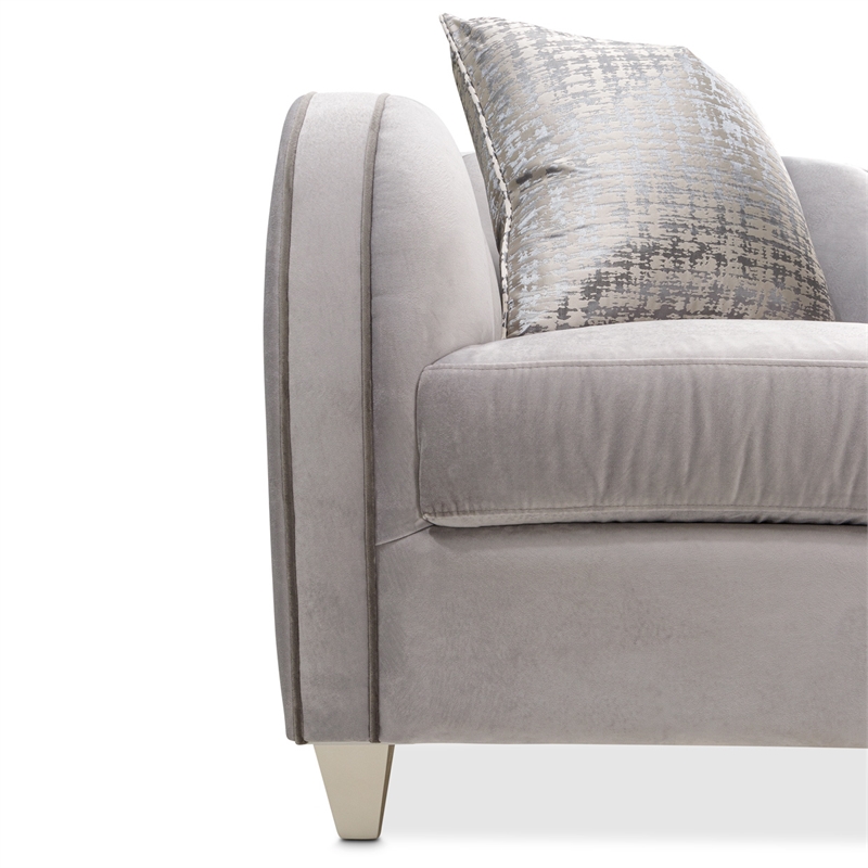 Michael Amini Roxbury Park Velvet Matching Chair in Steel Gray/Slate