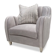 Michael Amini Roxbury Park Velvet Matching Chair in Steel Gray/Slate