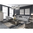 Michael Amini Roxbury Park Velvet Matching Chair in Steel Gray/Slate