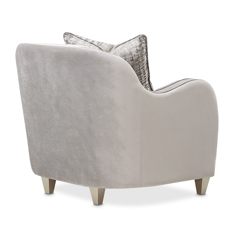 Michael Amini Roxbury Park Velvet Matching Chair in Steel Gray/Slate
