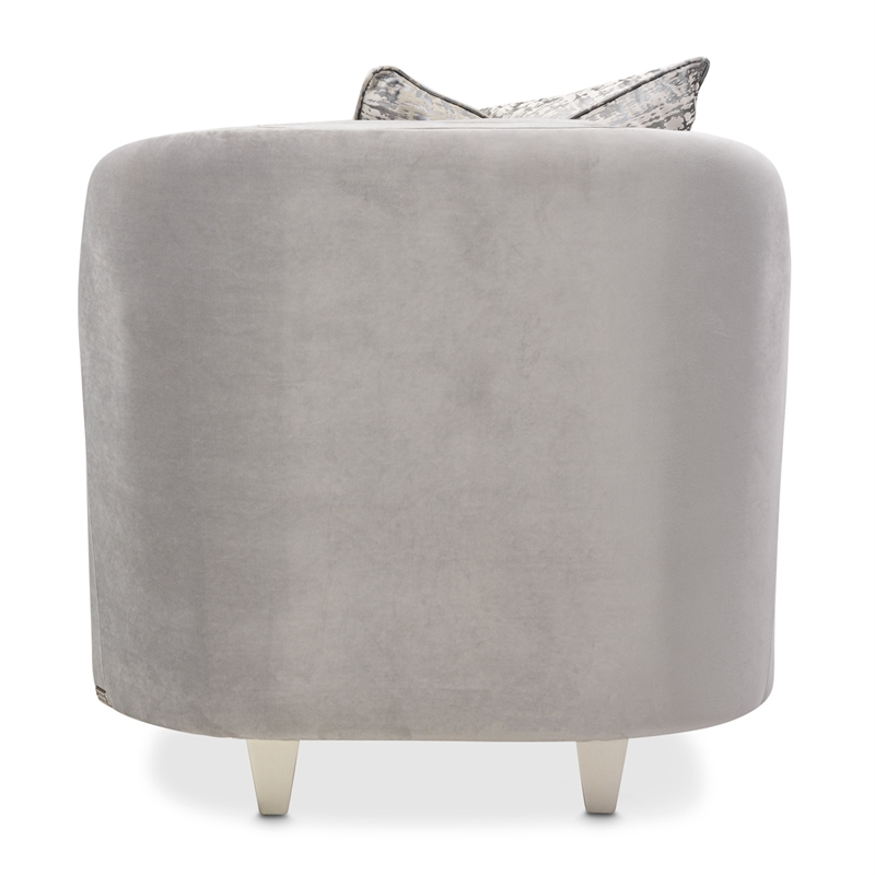 Michael Amini Roxbury Park Velvet Matching Chair in Steel Gray/Slate