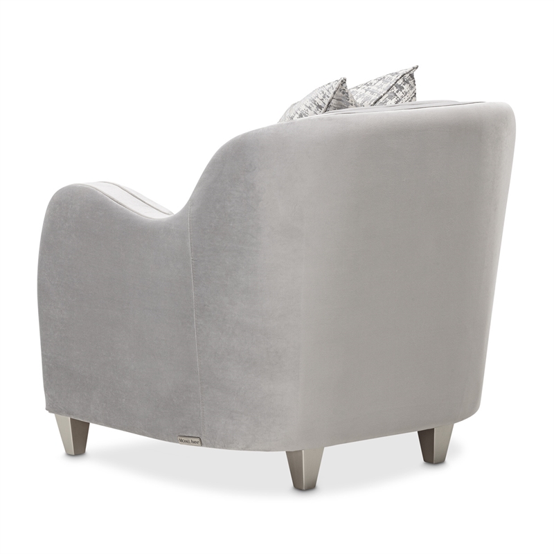Michael Amini Roxbury Park Velvet Matching Chair in Steel Gray/Slate