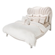 Michael Amini London Place Cal. King Velvet Panel Bed - Creamy Pearl