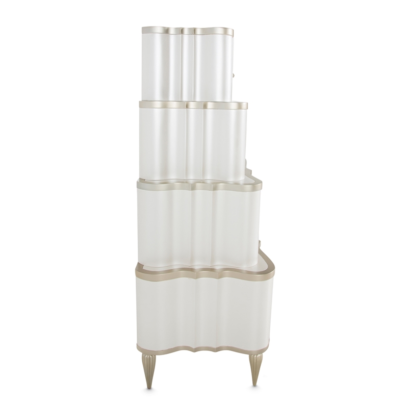 Michael Amini London Place 6-Drawer Tiered Chest - Creamy Pearl
