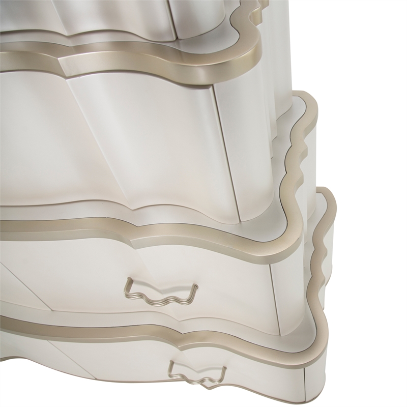 Michael Amini London Place 6-Drawer Tiered Chest - Creamy Pearl