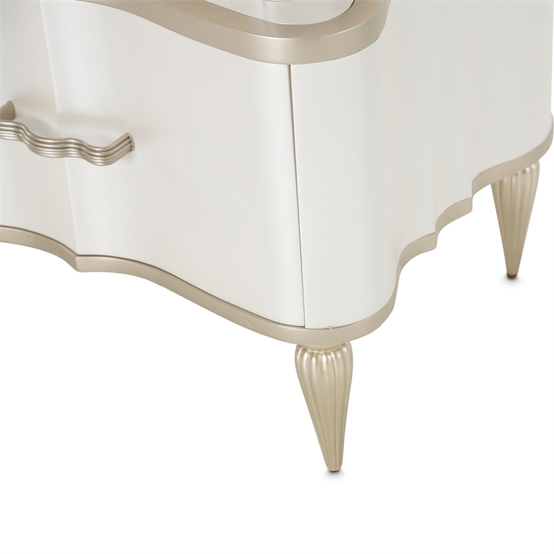 Michael Amini London Place 6-Drawer Tiered Chest - Creamy Pearl