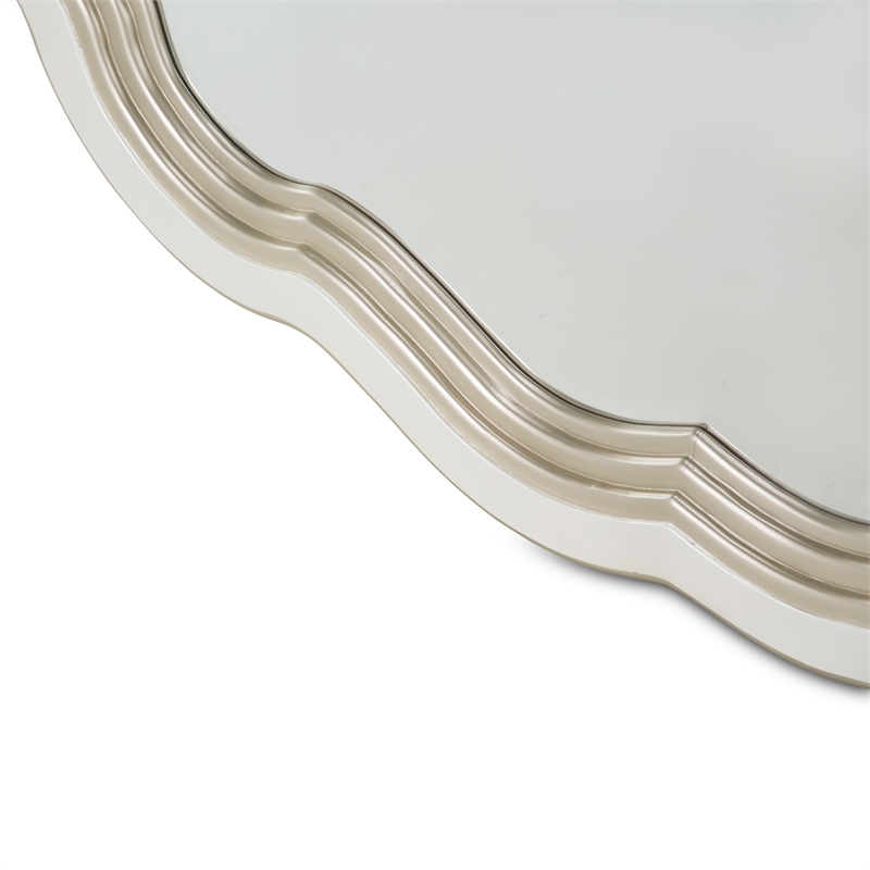 Michael Amini London Place Dresser with Mirror - Creamy Pearl