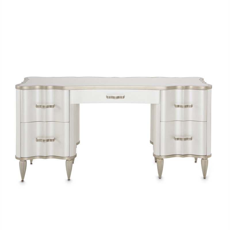 Michael Amini London Place Vanity with Mirror - Creamy Pearl