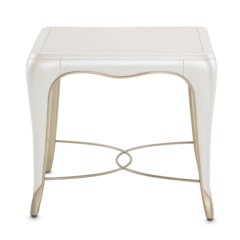 Michael Amini London Place Rectangular End Table - Creamy Pearl