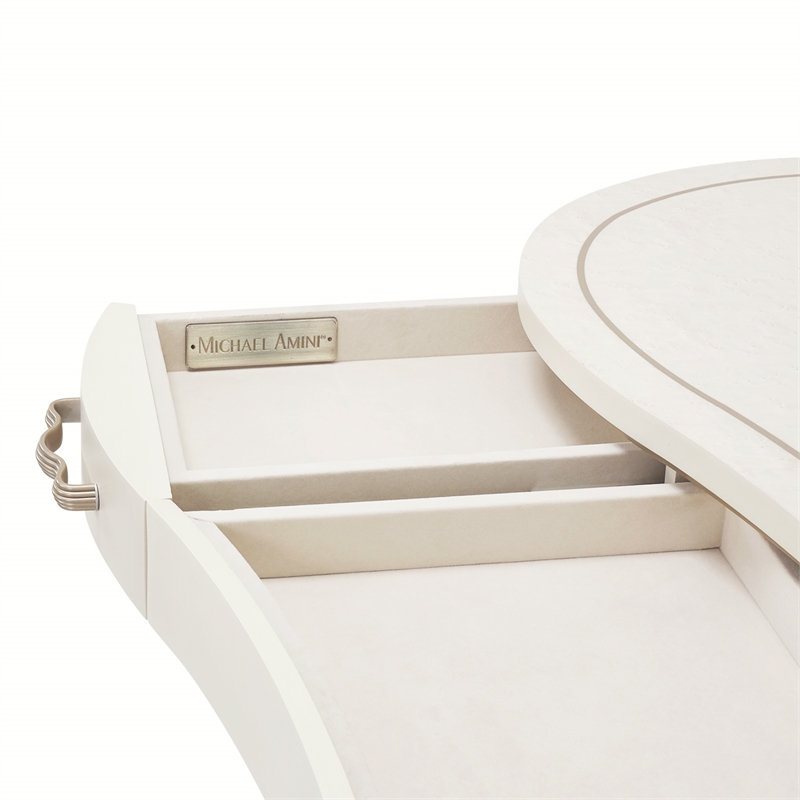 MICHAEL AMINI London Place Transitional Wood Desk in Creamy Pearl