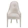 Michael Amini London Place Velvet Dining Arm Chair - Creamy Pearl