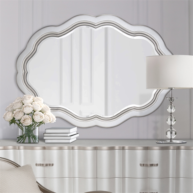 Michael Amini London Place Wall Mirror - Creamy Pearl