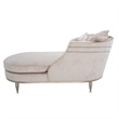 Michael Amini London Place Chenille Chaise - Parchment/Platinum