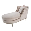 Michael Amini London Place Chenille Chaise - Parchment/Platinum